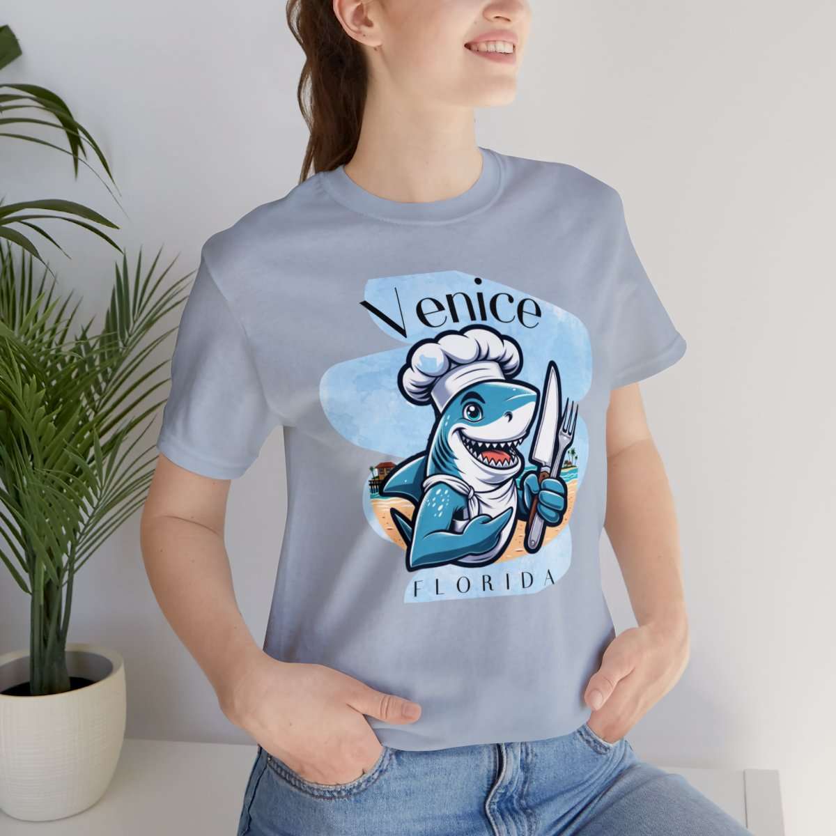 Venice Foodies Shark Chef Adult Tee - Image 154