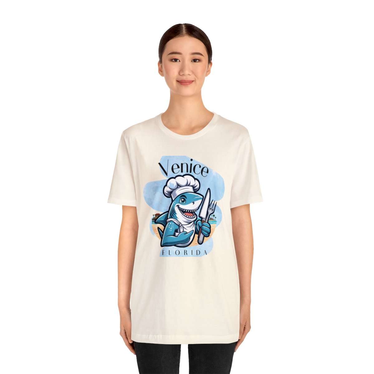 Venice Foodies Shark Chef Adult Tee - Image 52