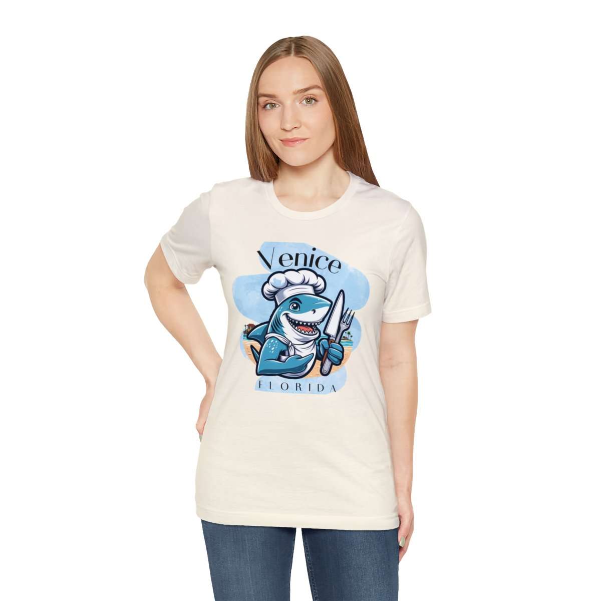 Venice Foodies Shark Chef Adult Tee - Image 54