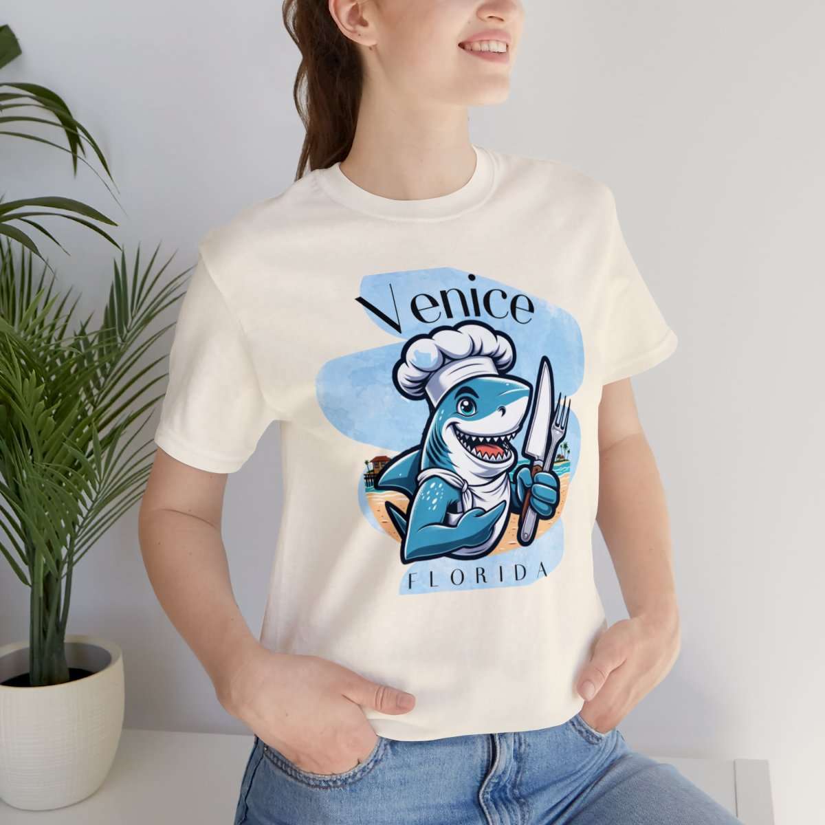 Venice Foodies Shark Chef Adult Tee - Image 58
