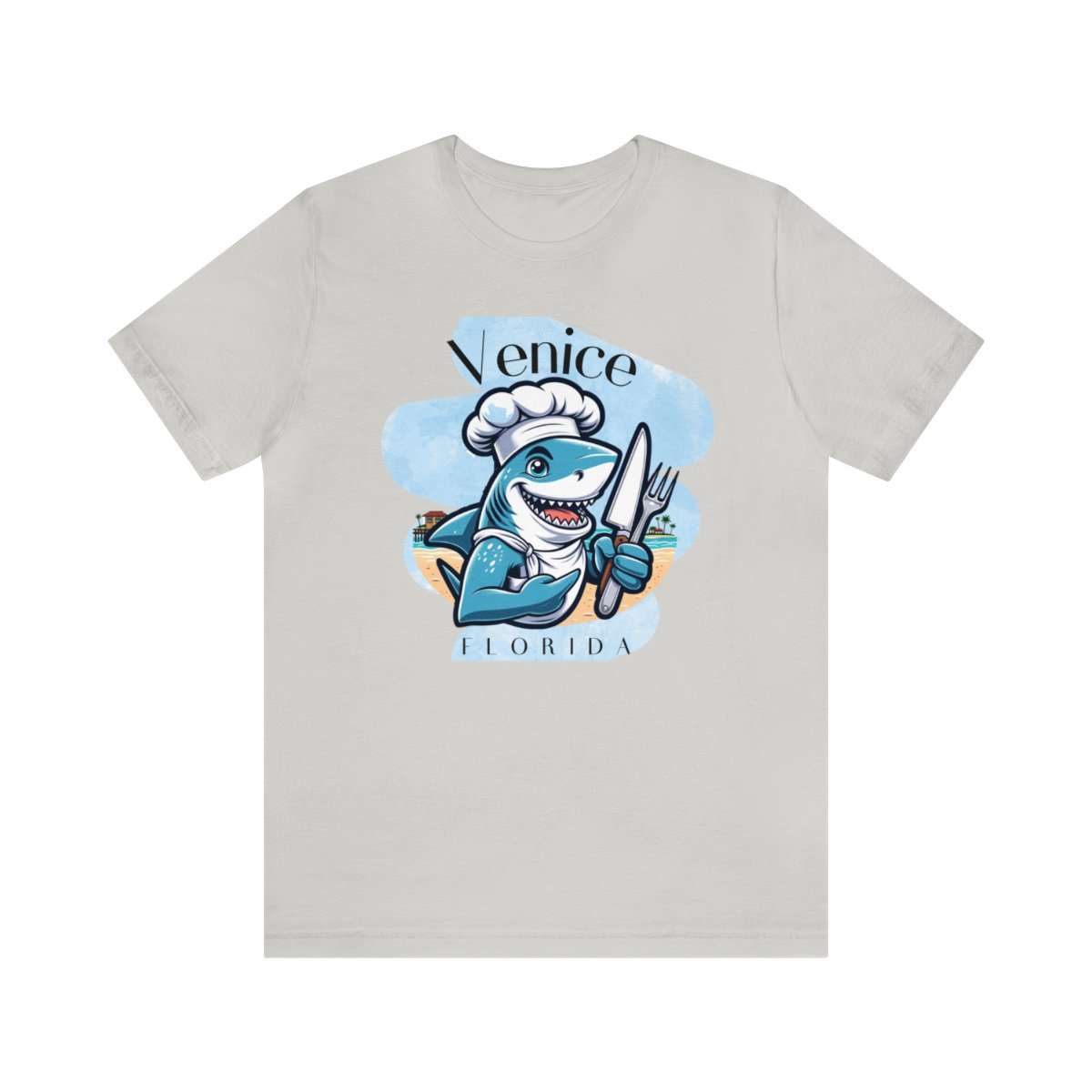 Venice Foodies Shark Chef Adult Tee - Image 74