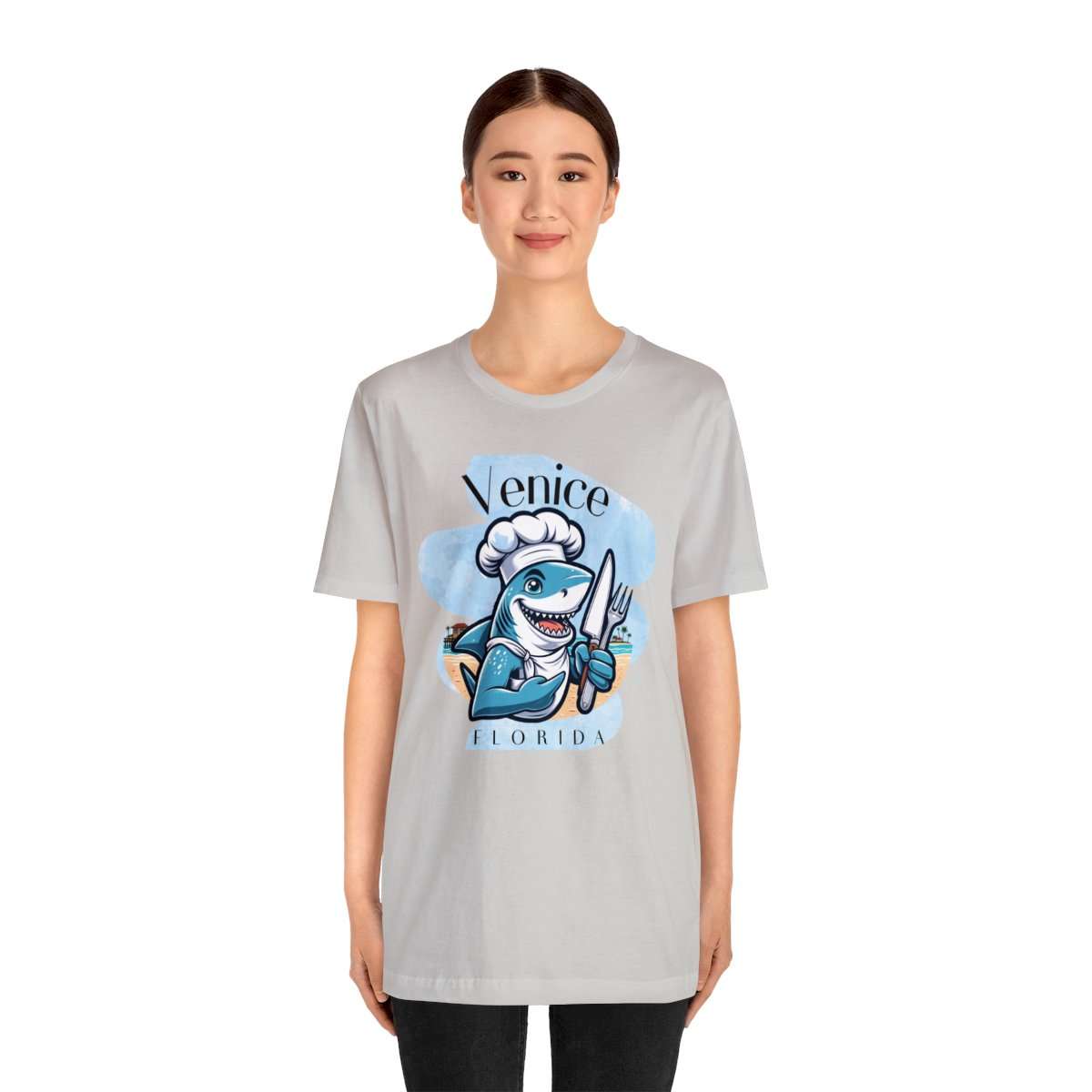 Venice Foodies Shark Chef Adult Tee - Image 76