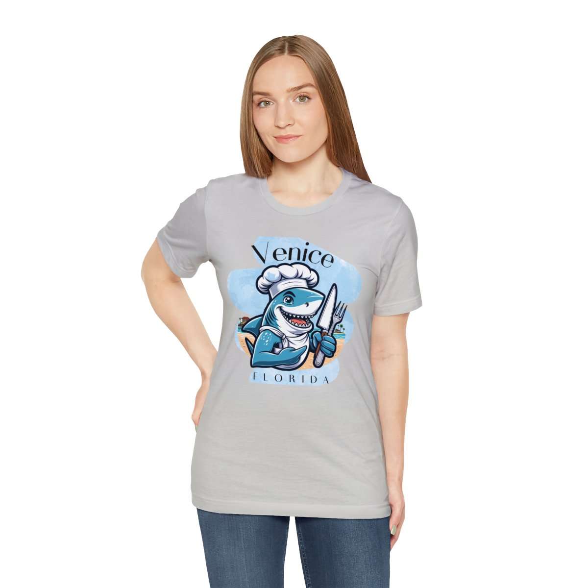 Venice Foodies Shark Chef Adult Tee - Image 78