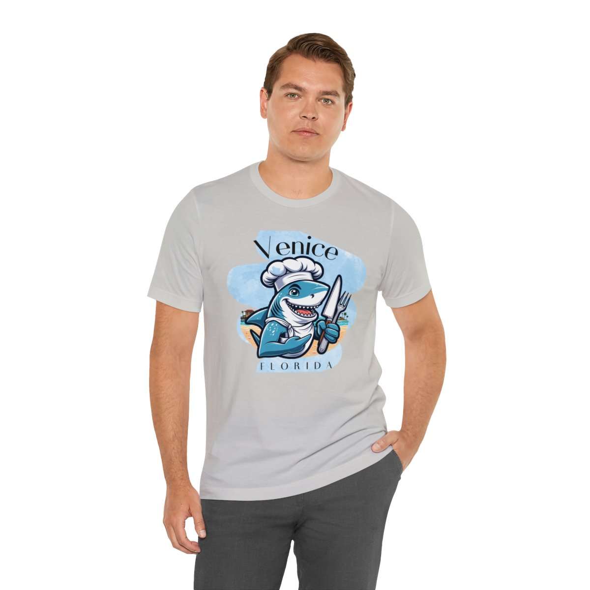 Venice Foodies Shark Chef Adult Tee - Image 79