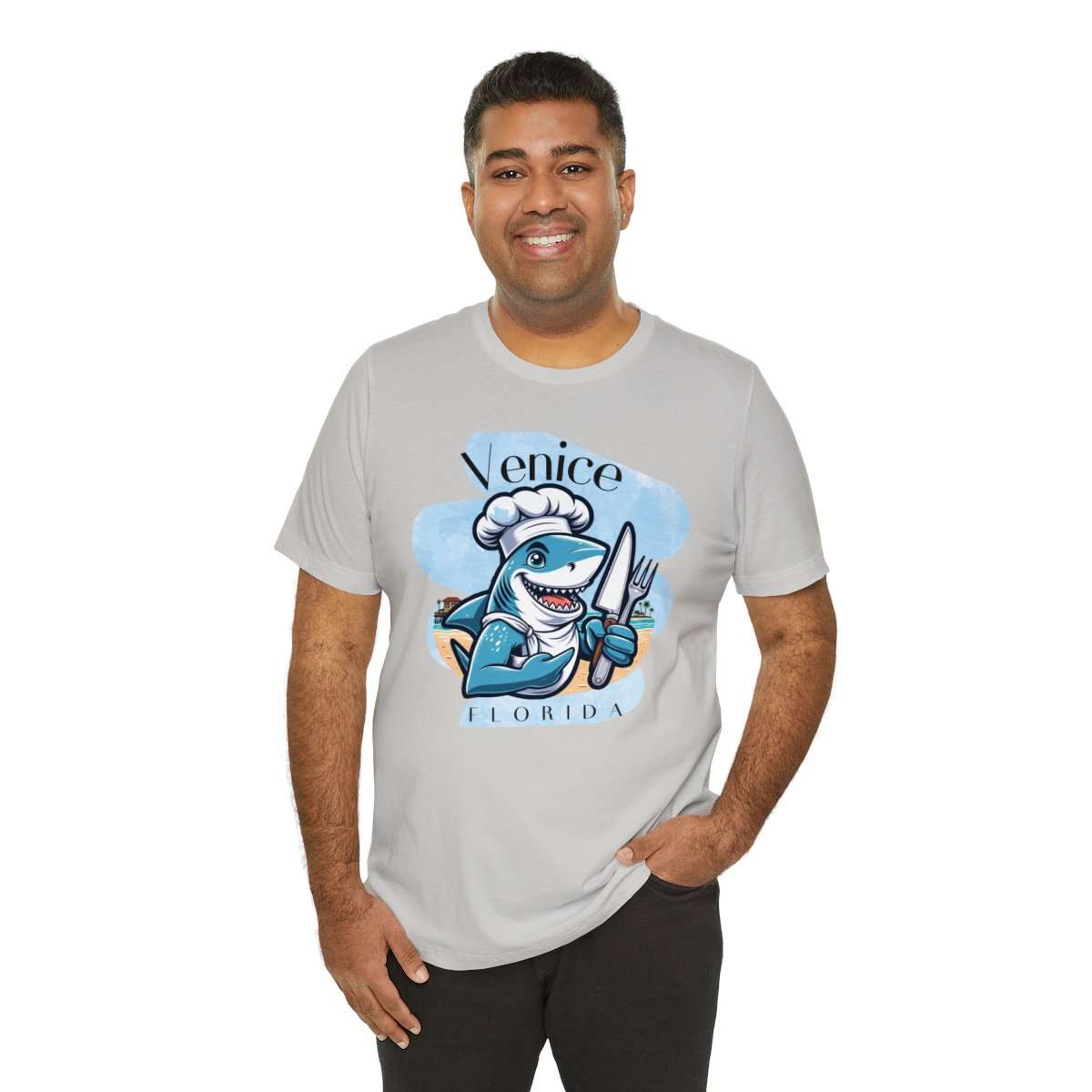 Venice Foodies Shark Chef Adult Tee - Image 81