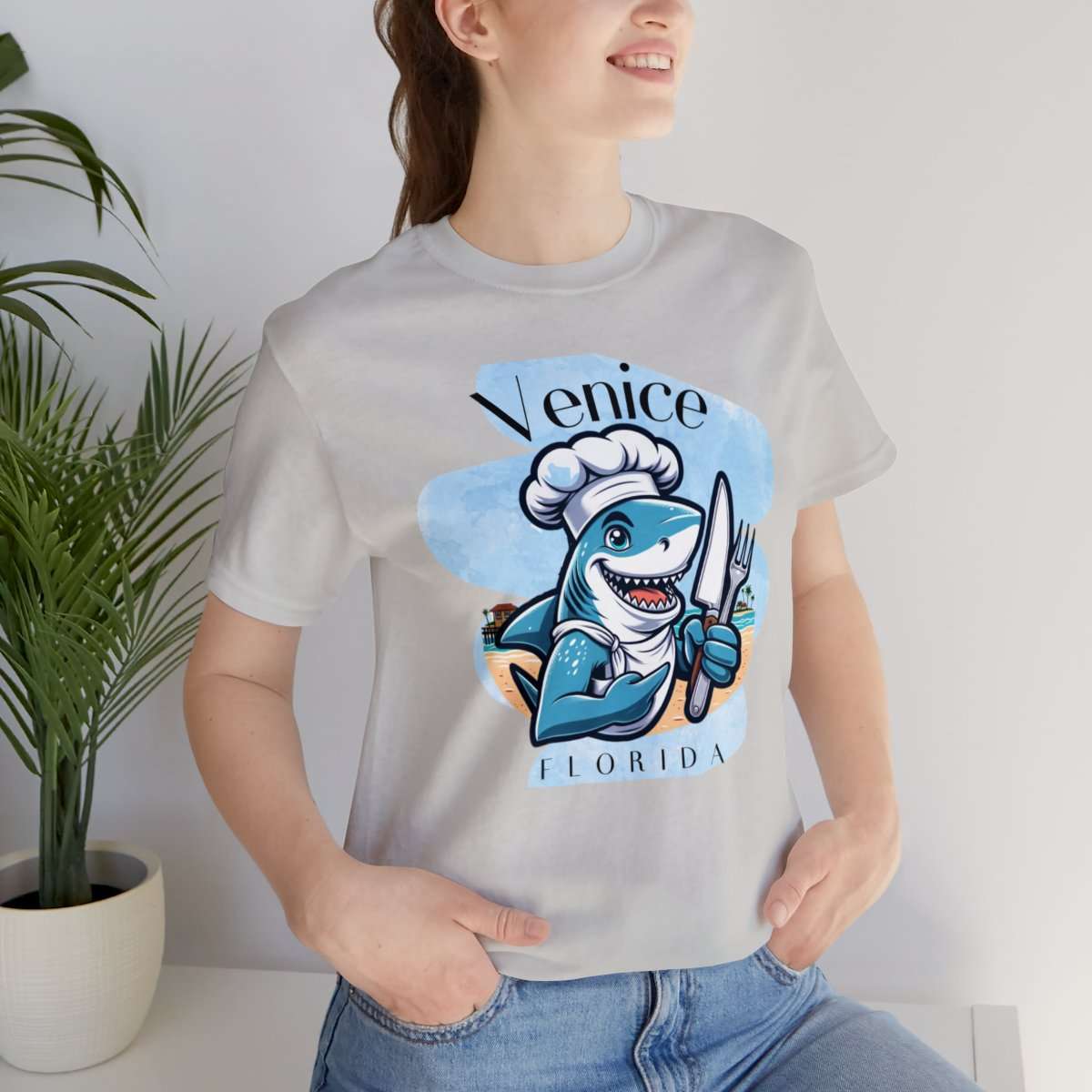 Venice Foodies Shark Chef Adult Tee - Image 82