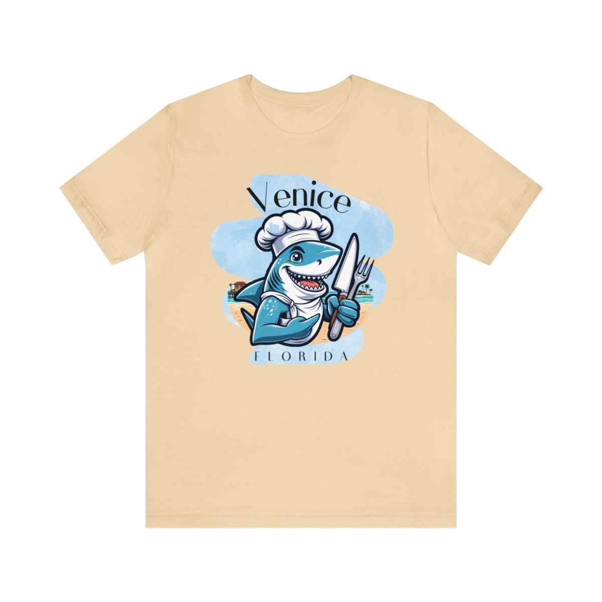 Venice Foodies Shark Chef Adult Tee - Image 62