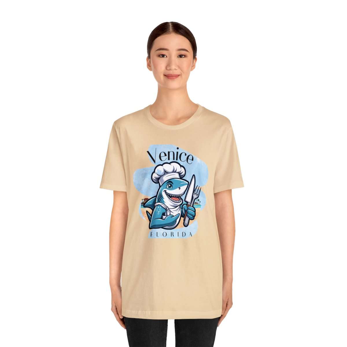 Venice Foodies Shark Chef Adult Tee - Image 64