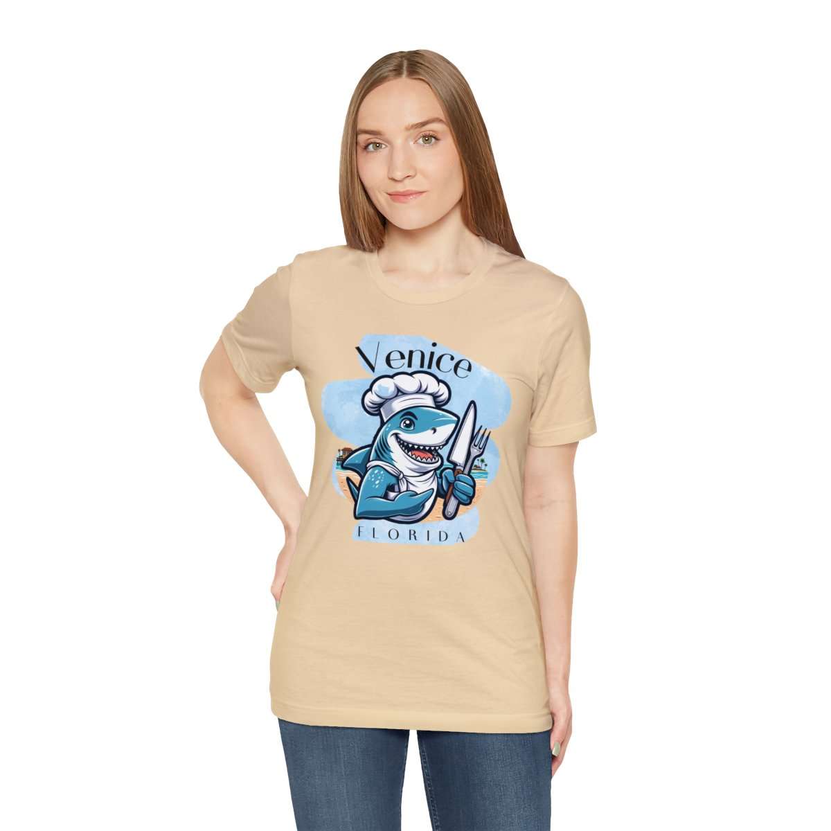 Venice Foodies Shark Chef Adult Tee - Image 66