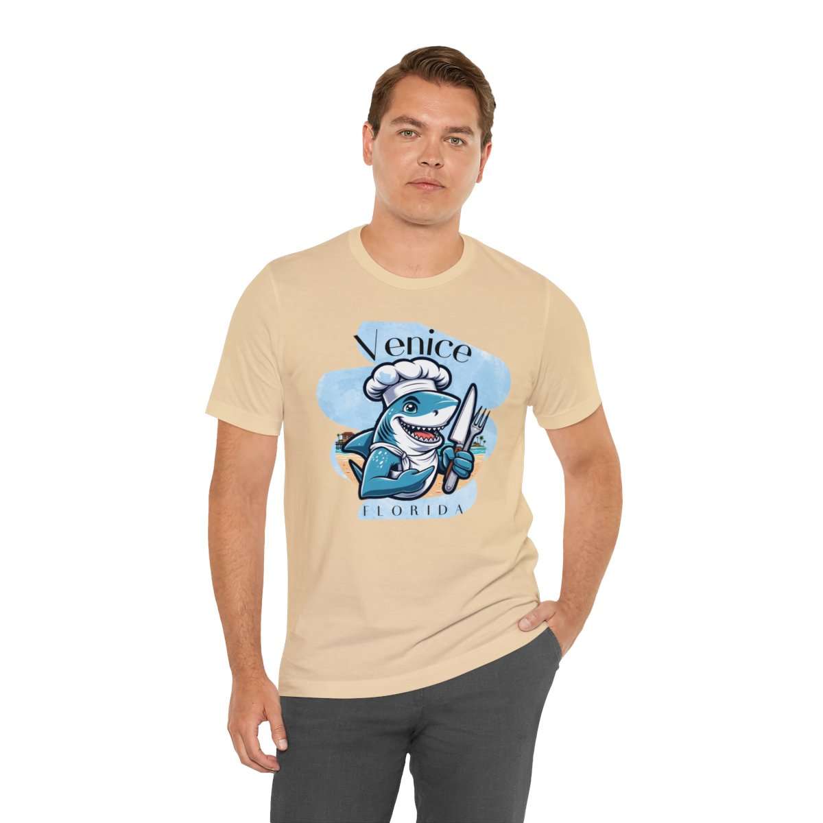 Venice Foodies Shark Chef Adult Tee - Image 67