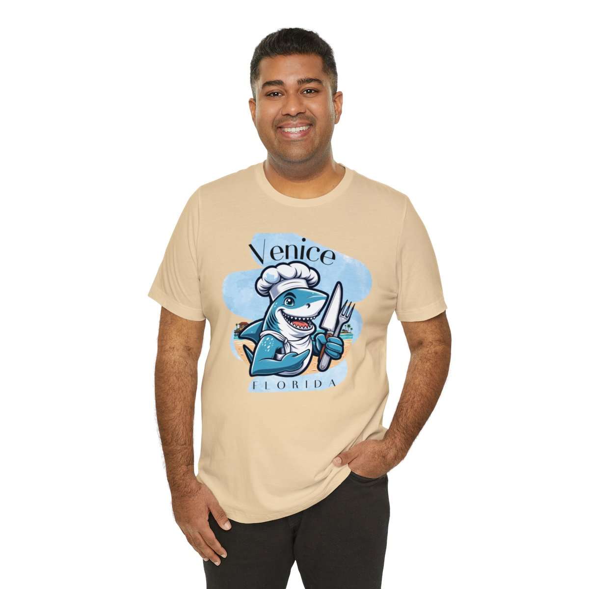 Venice Foodies Shark Chef Adult Tee - Image 69