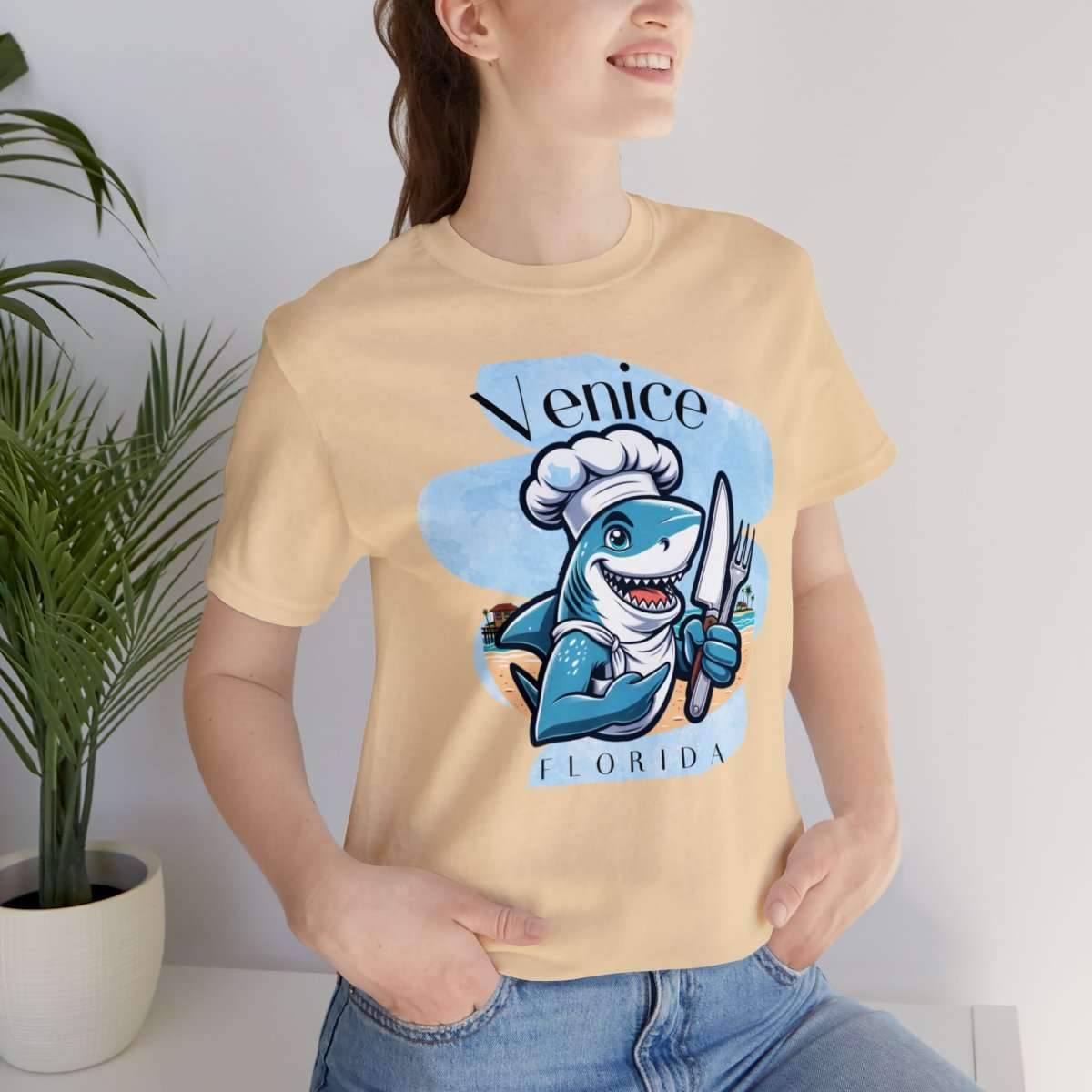 Venice Foodies Shark Chef Adult Tee - Image 70