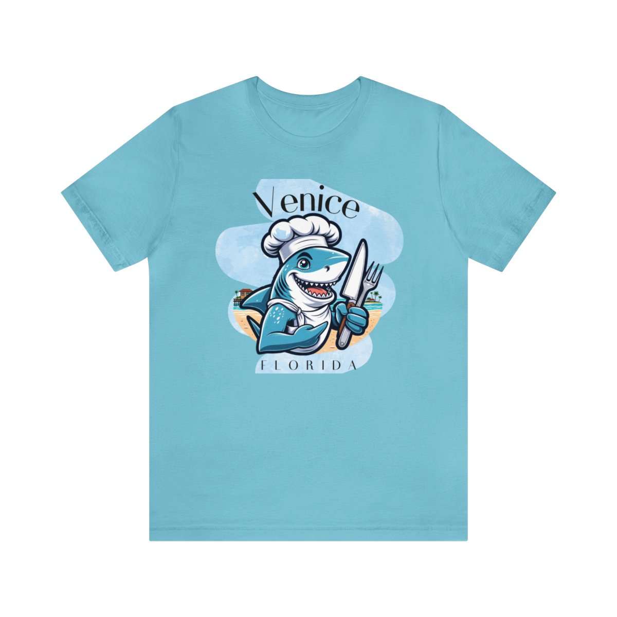 Venice Foodies Shark Chef Adult Tee - Image 122