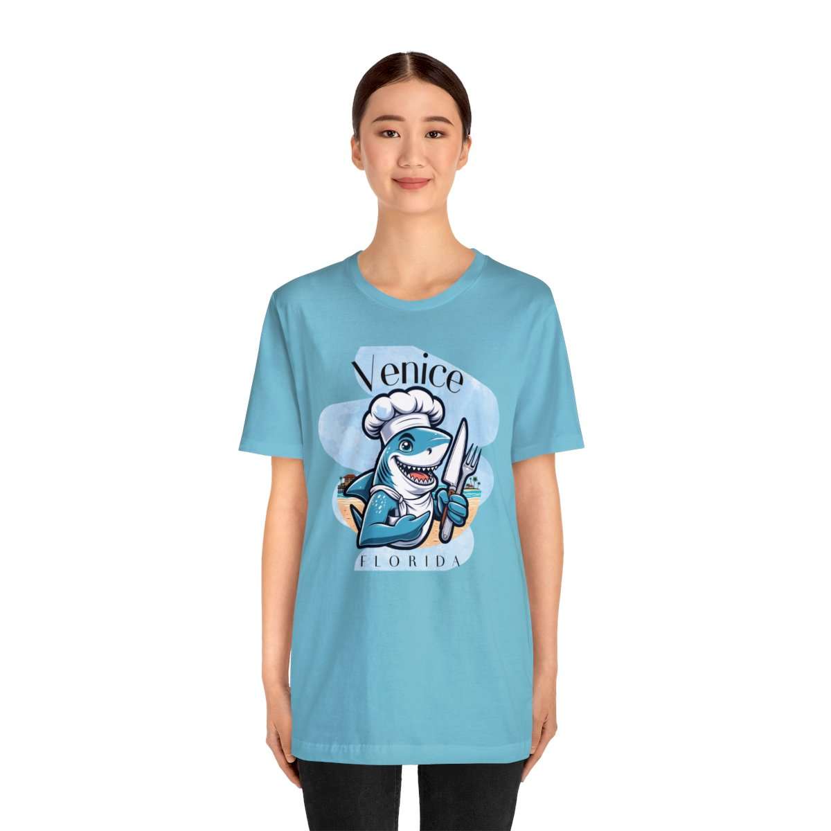 Venice Foodies Shark Chef Adult Tee - Image 124
