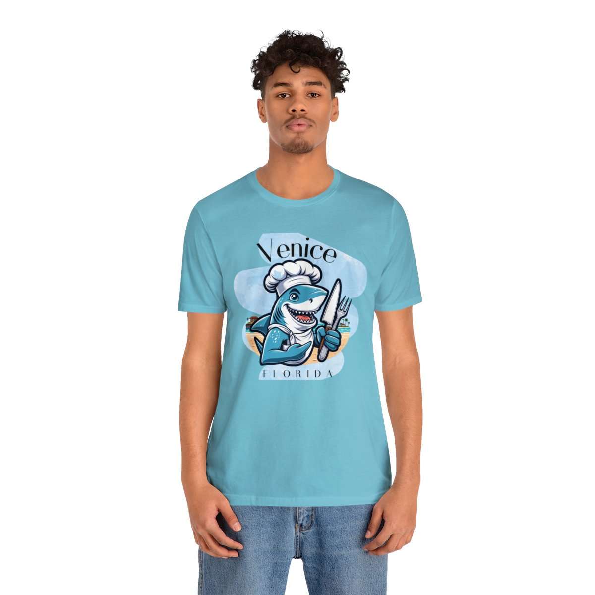 Venice Foodies Shark Chef Adult Tee - Image 125