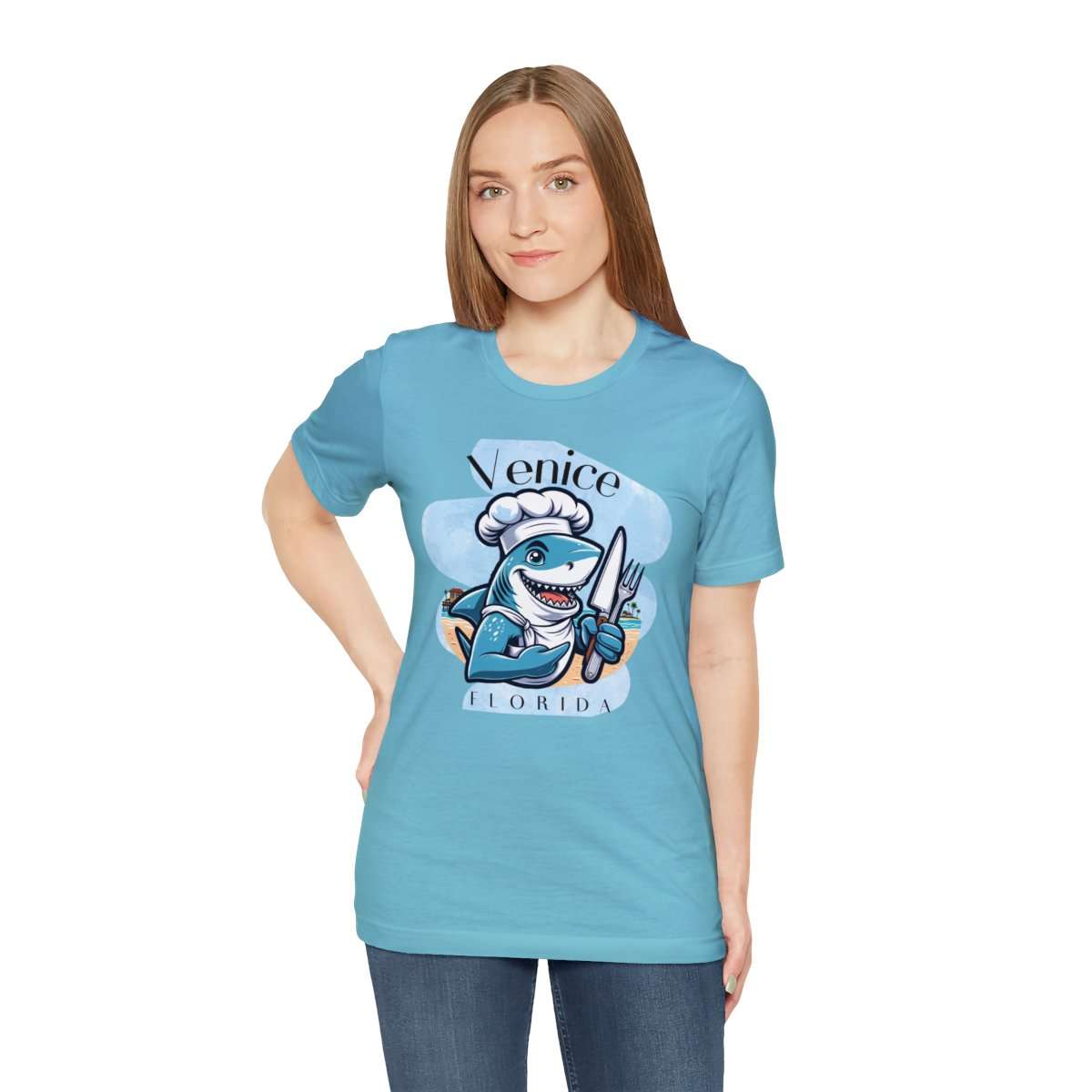 Venice Foodies Shark Chef Adult Tee - Image 126
