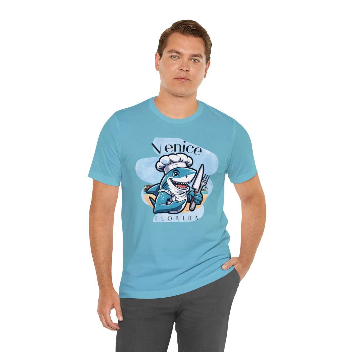 Venice Foodies Shark Chef Adult Tee - Image 127