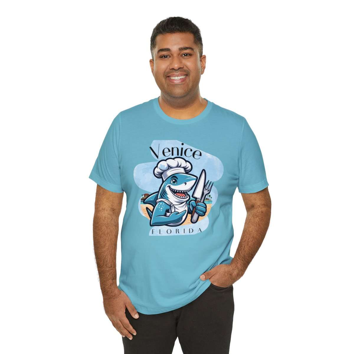 Venice Foodies Shark Chef Adult Tee - Image 129