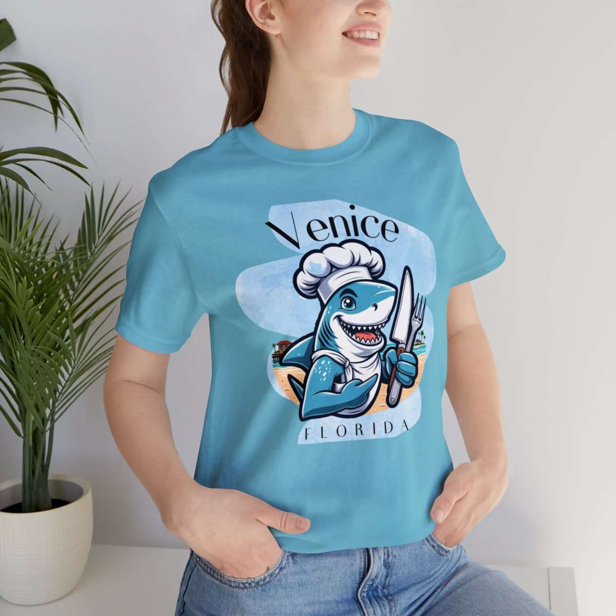 Venice Foodies Shark Chef Adult Tee - Image 130