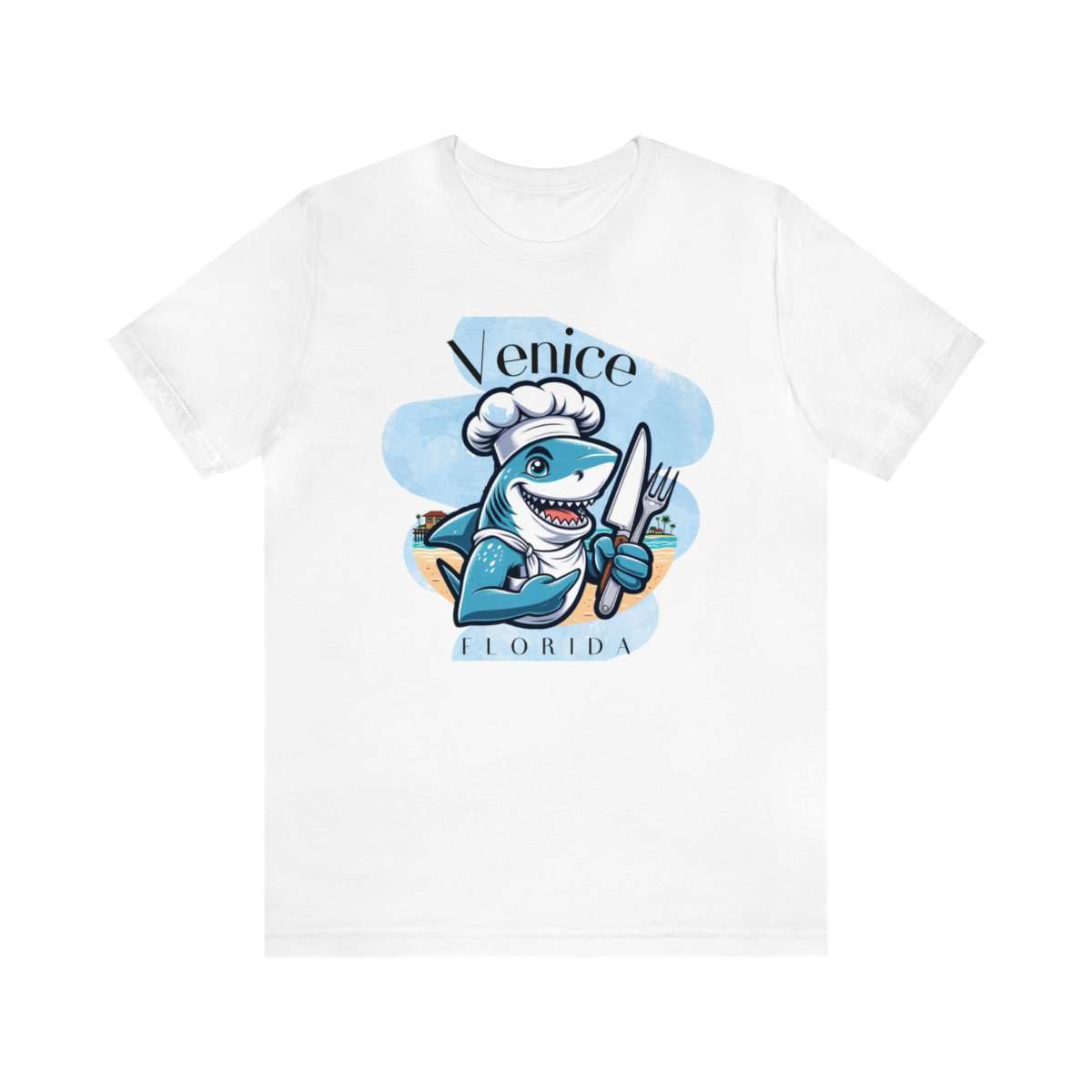 Venice Foodies Shark Chef Adult Tee - Image 14