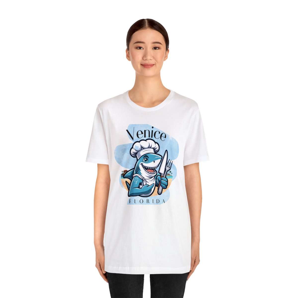 Venice Foodies Shark Chef Adult Tee - Image 16