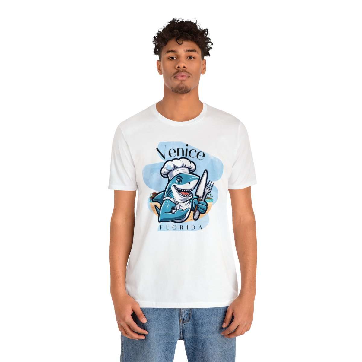 Venice Foodies Shark Chef Adult Tee - Image 17