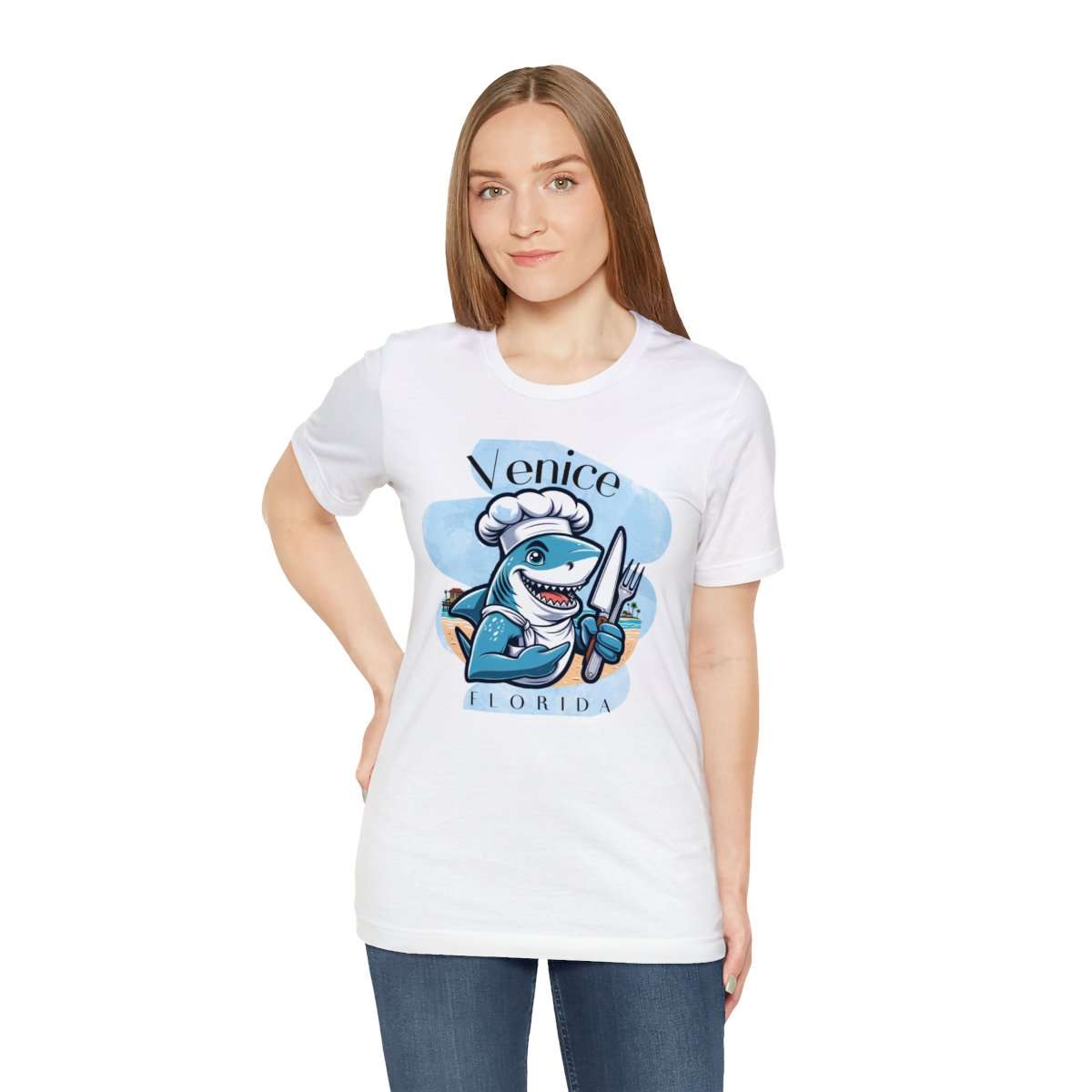 Venice Foodies Shark Chef Adult Tee - Image 18