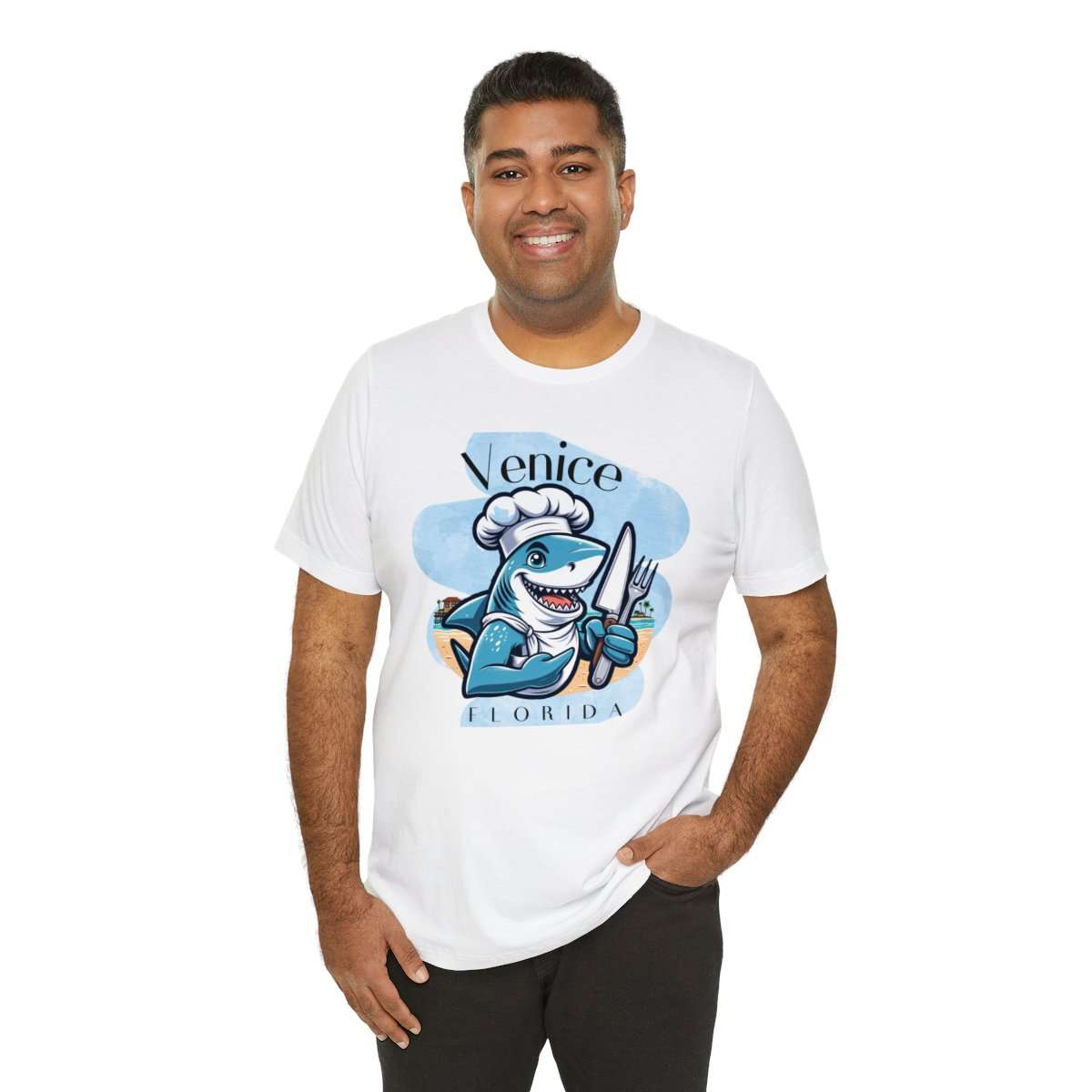 Venice Foodies Shark Chef Adult Tee - Image 21