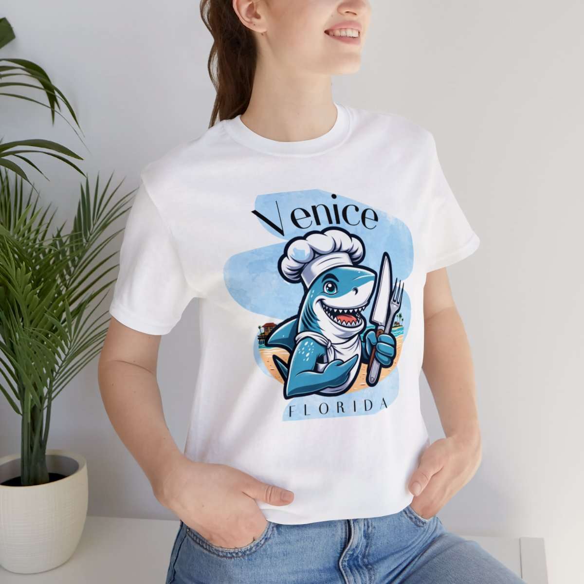 Venice Foodies Shark Chef Adult Tee - Image 22