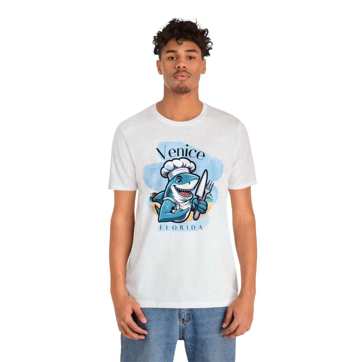 Venice Foodies Shark Chef Adult Tee - Image 29