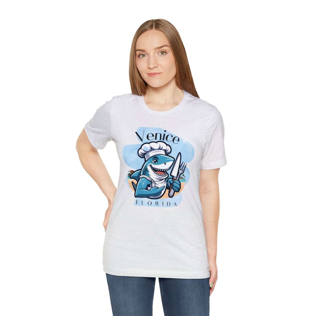 Venice Foodies Shark Chef Adult Tee - Image 30