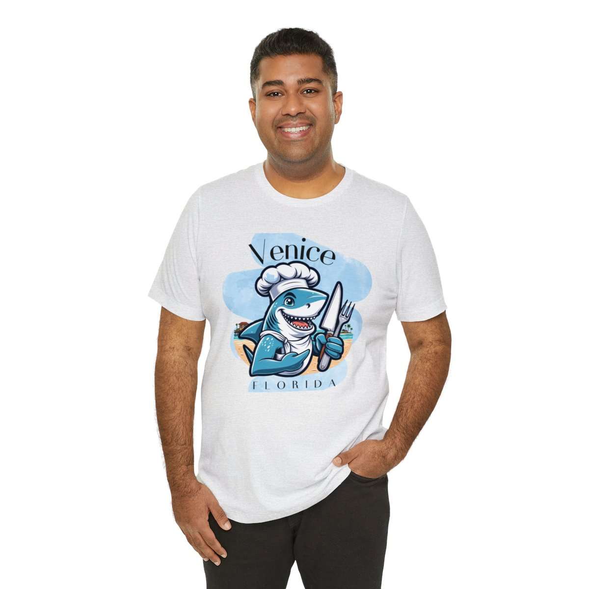 Venice Foodies Shark Chef Adult Tee - Image 33