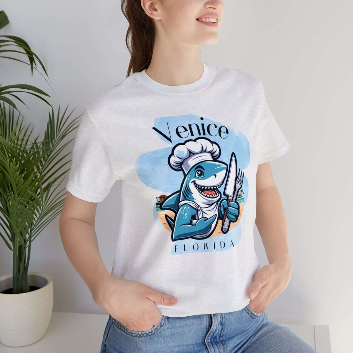 Venice Foodies Shark Chef Adult Tee - Image 34