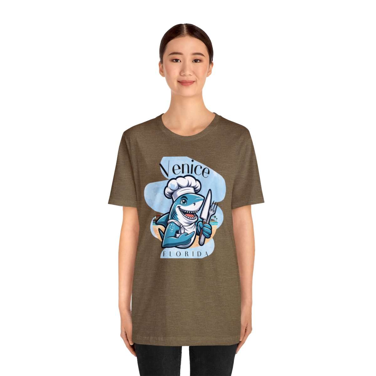Venice Foodies Shark Chef Adult Tee - Image 100