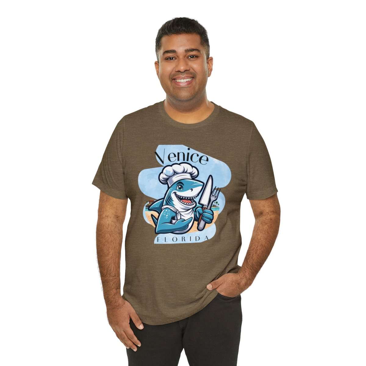 Venice Foodies Shark Chef Adult Tee - Image 105
