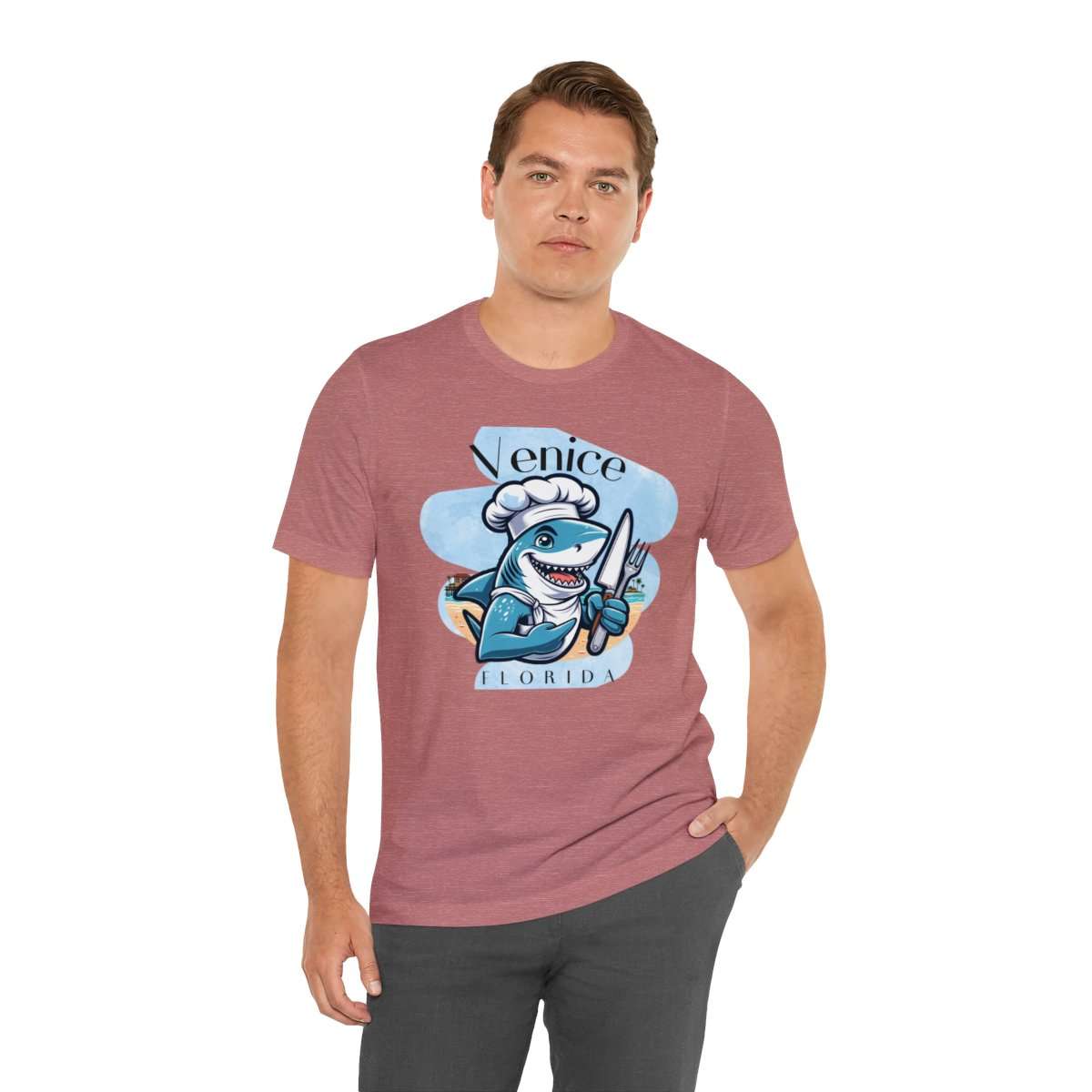 Venice Foodies Shark Chef Adult Tee - Image 43