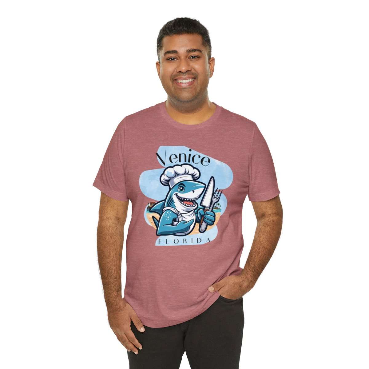 Venice Foodies Shark Chef Adult Tee - Image 45
