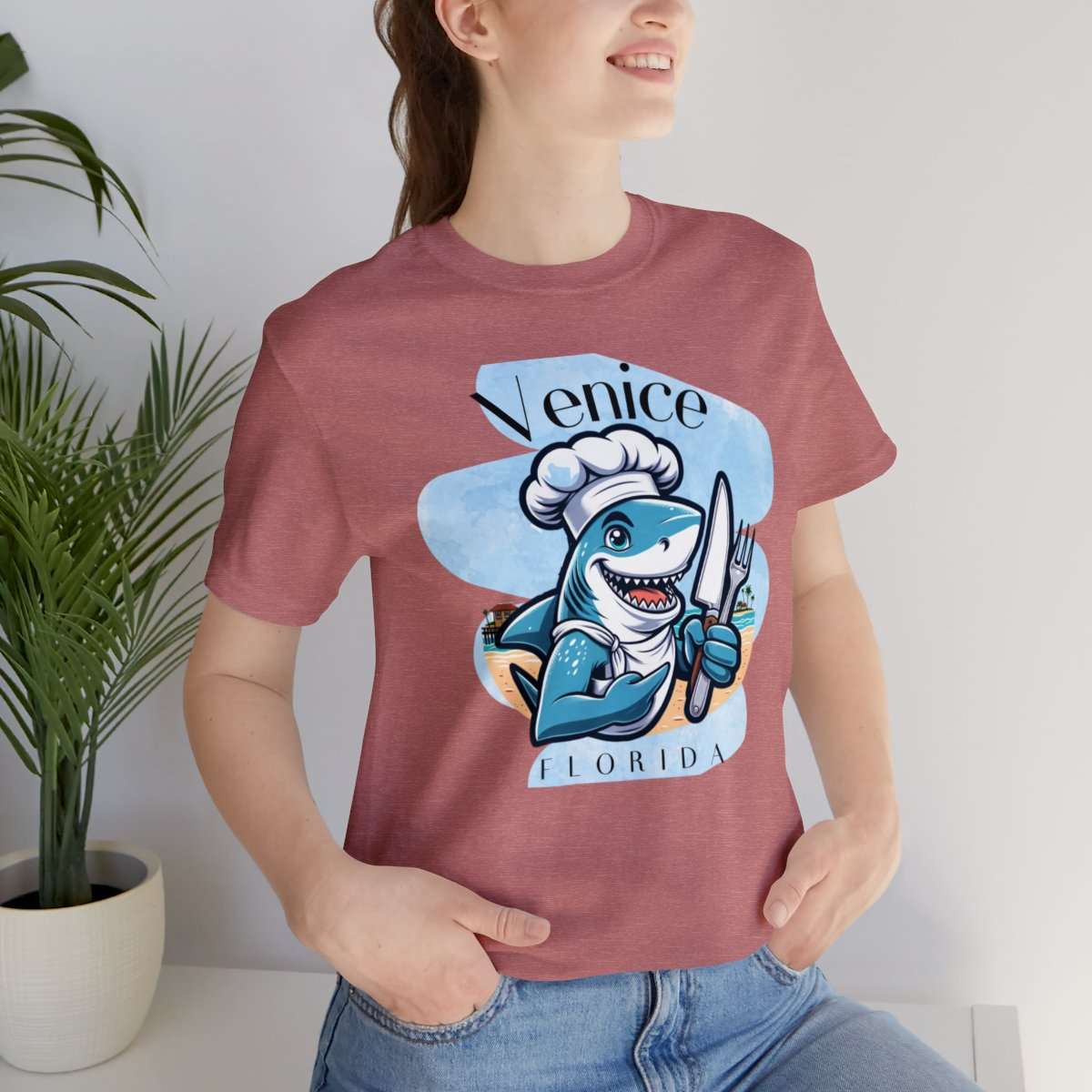Venice Foodies Shark Chef Adult Tee - Image 46