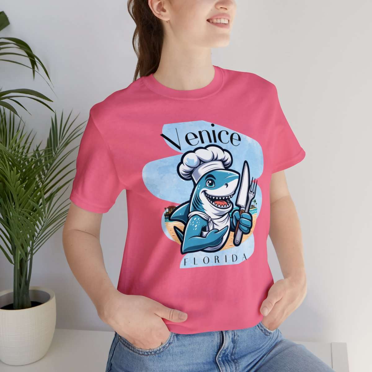 Venice Foodies Shark Chef Adult Tee - Image 178