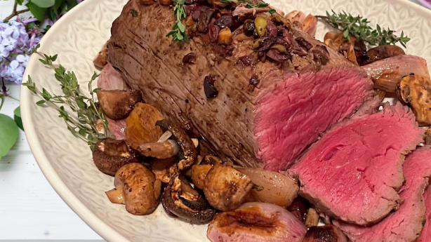 Balsamic Roasted Beef Tenderloin with Olive Tapenade