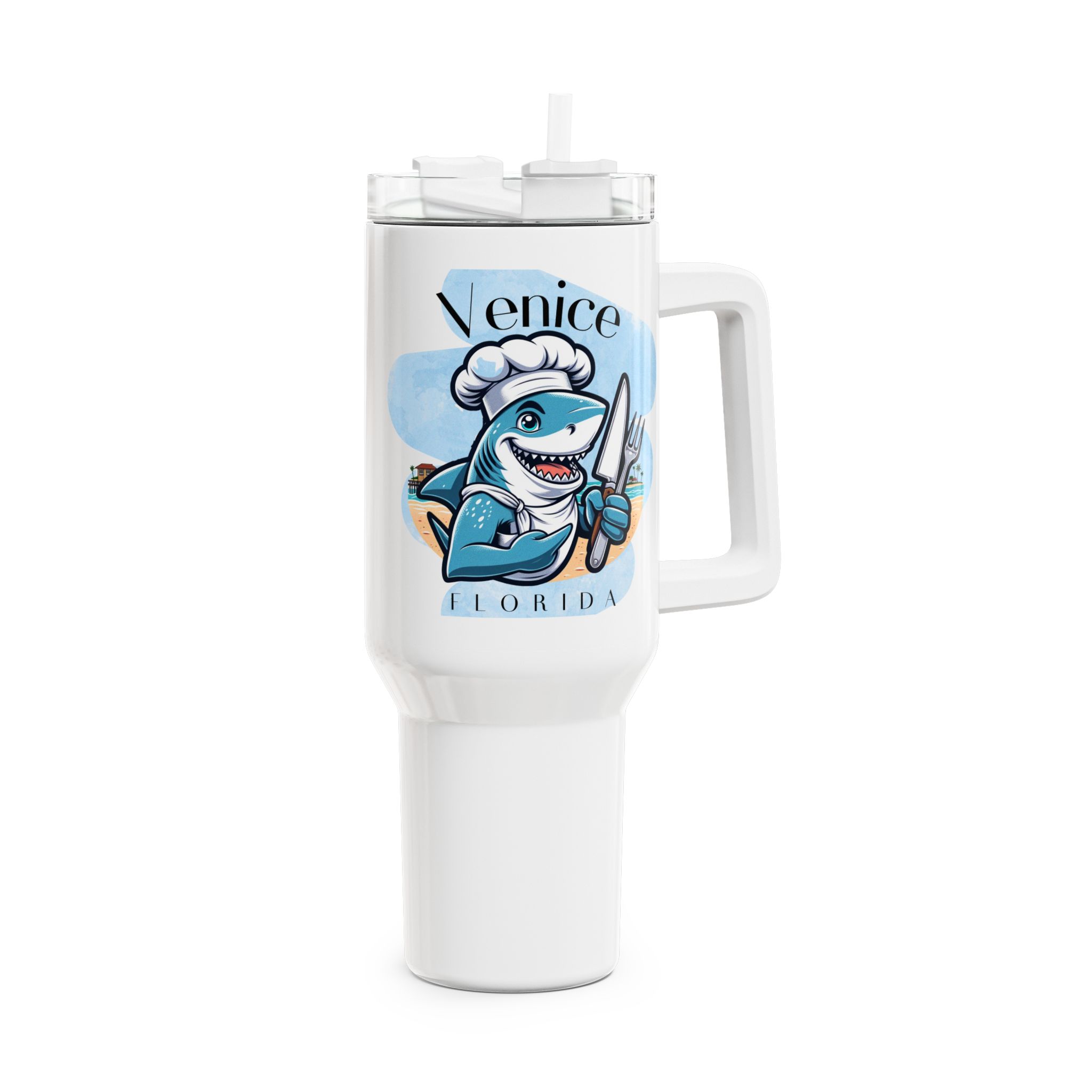Venice, Florida Shark Chef 40 oz Tumbler - Image 2