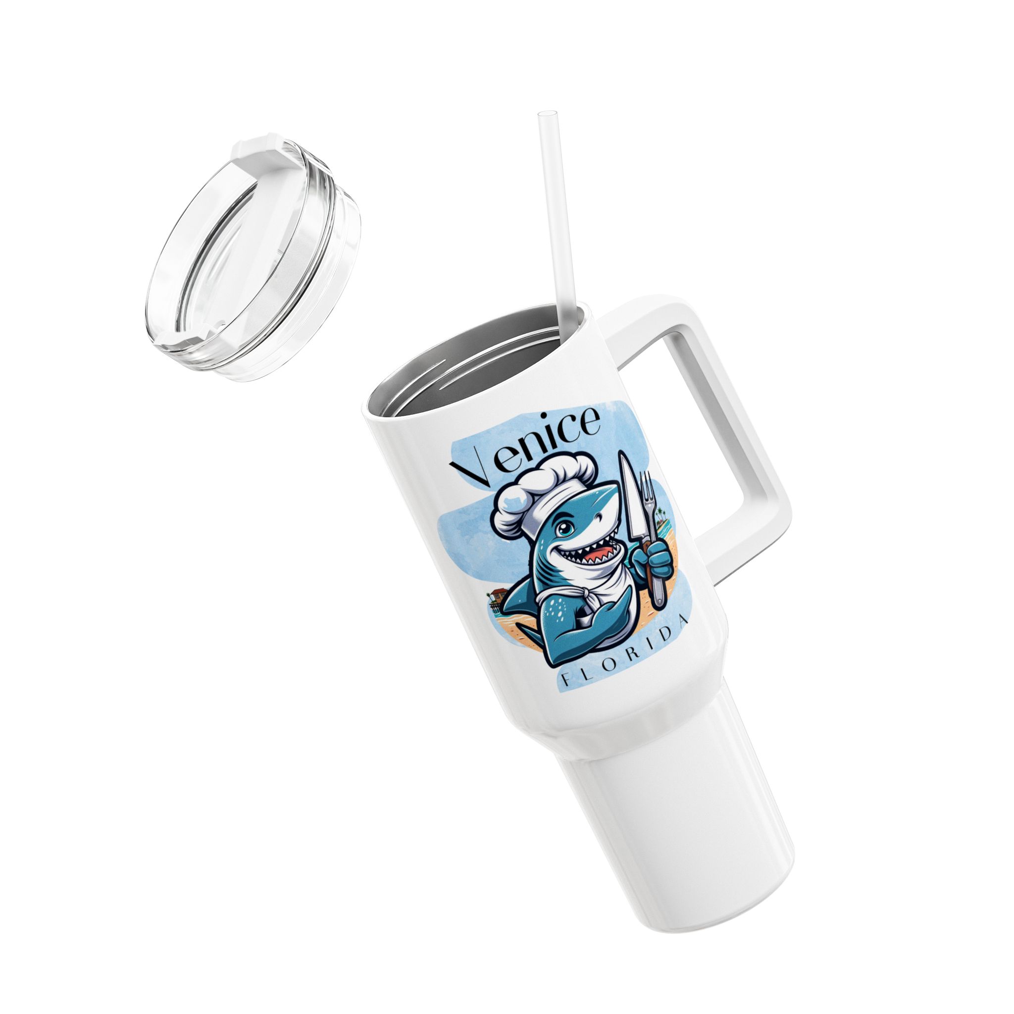 Venice, Florida Shark Chef 40 oz Tumbler - Image 3